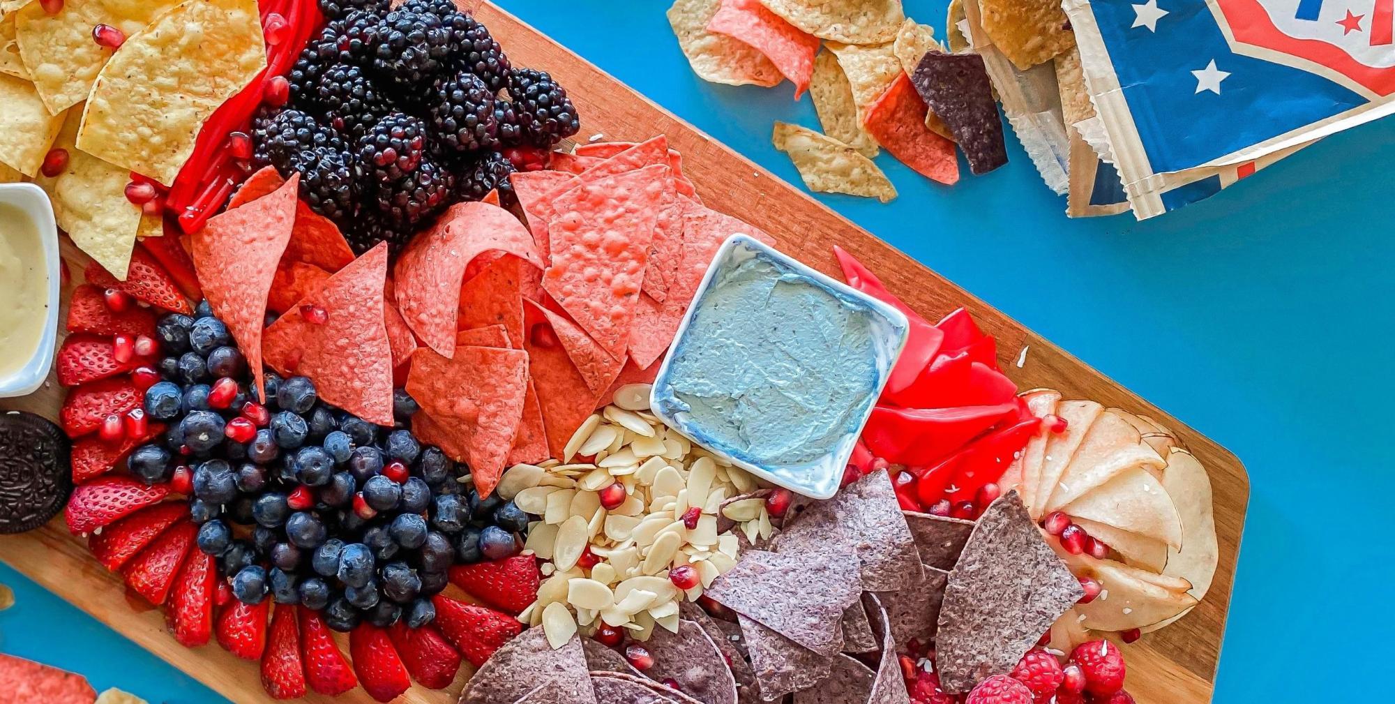 Red, White, and Blue Vegan Charcuterie Board