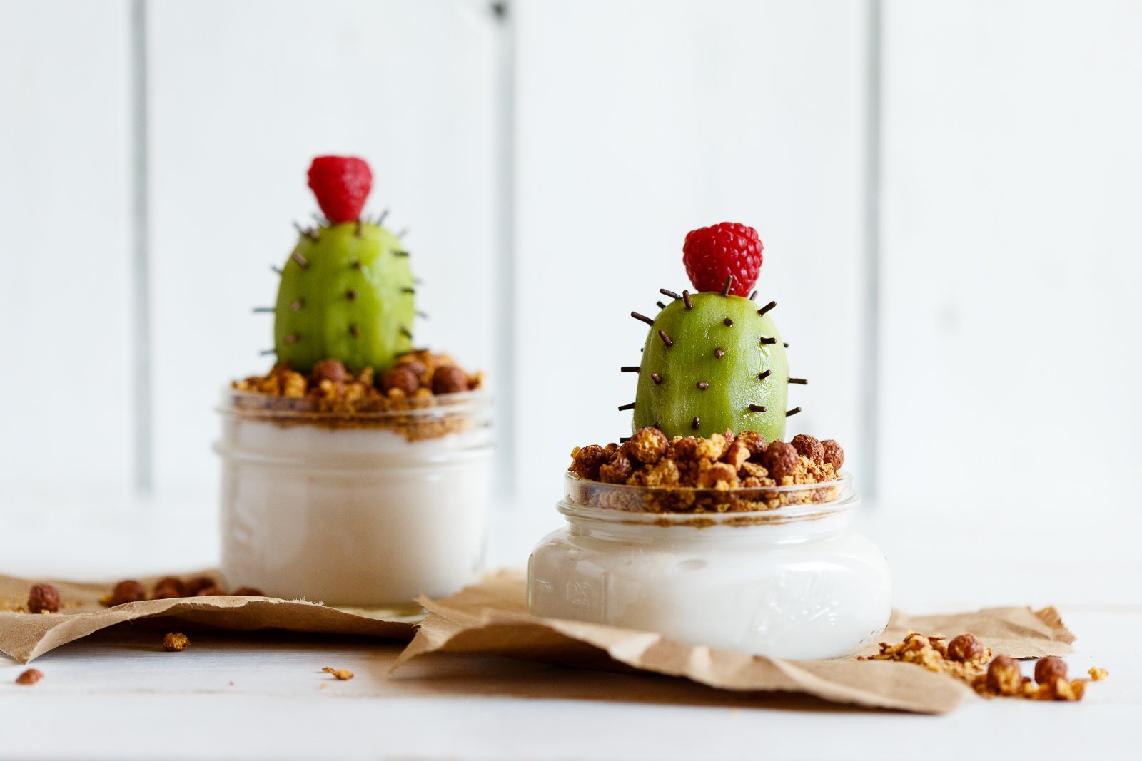 Kiwi Cactus Yogurt Parfaits