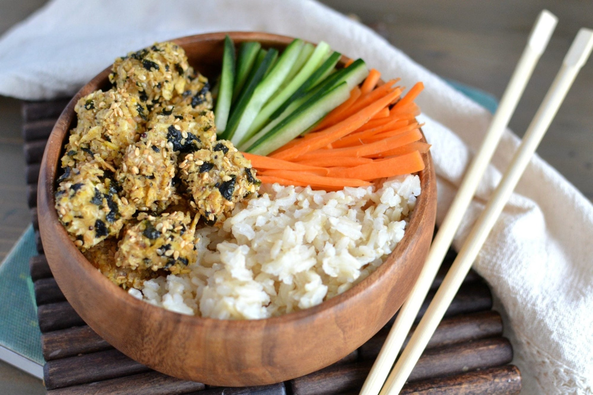 Baked Furikake Tofu Sushi Bowls