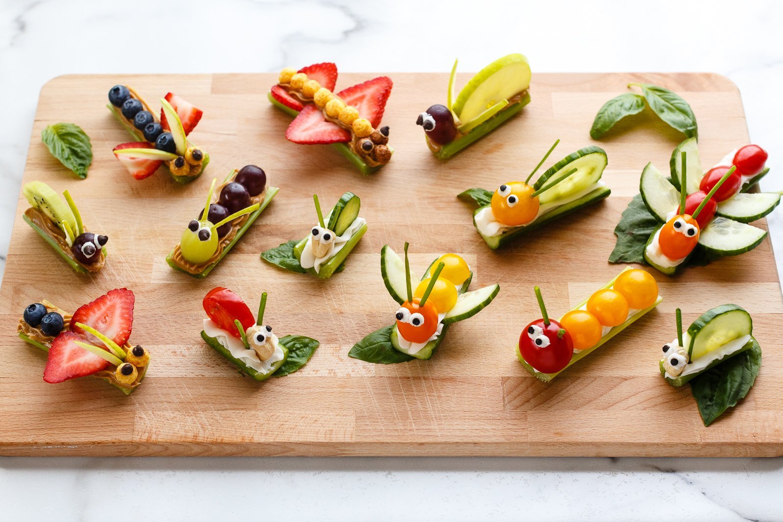 Fruit and Vegetable Bug Snacks