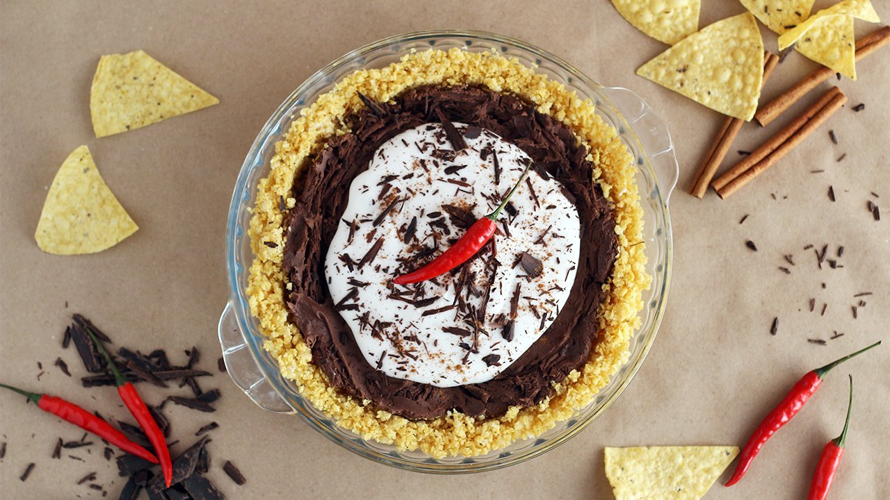 Mayan Chocolate Tortilla Chip Pie