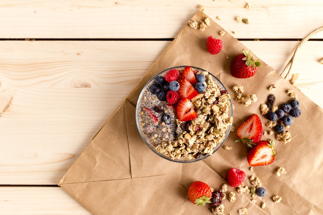 Mixed Berry & Almond Chia Seed Pudding