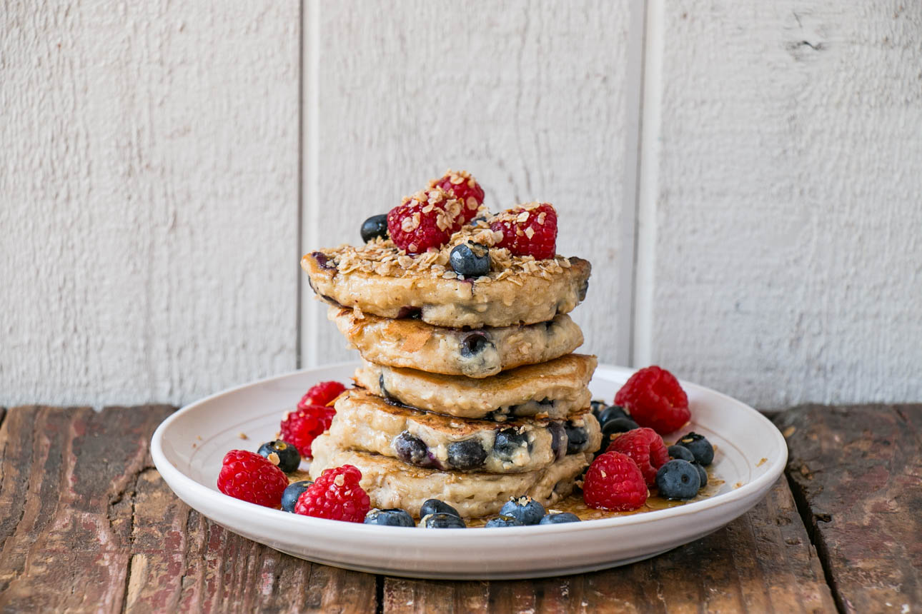 Oatmeal Blueberry Pancakes