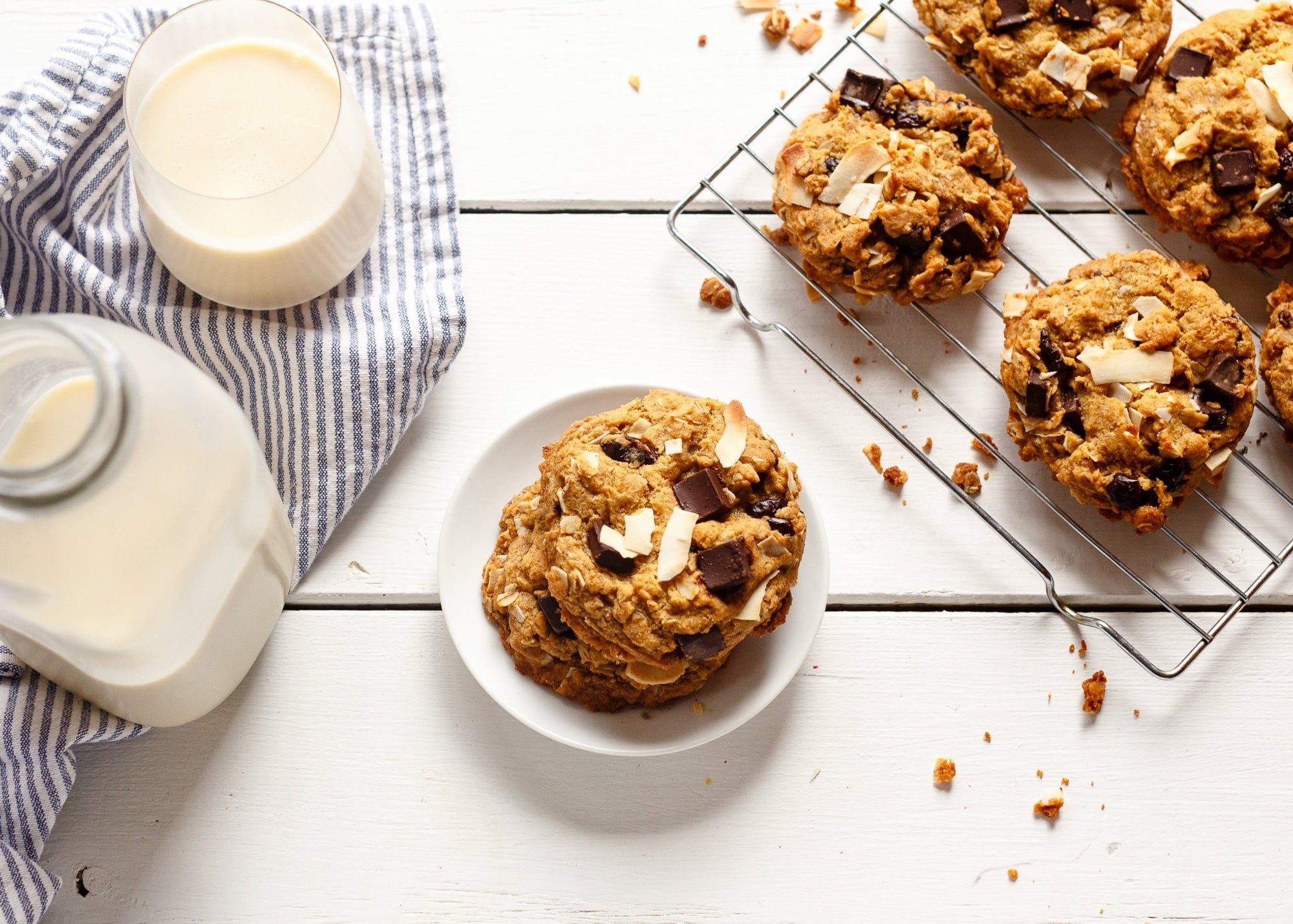 Chocolate Coconut Oat Cookies