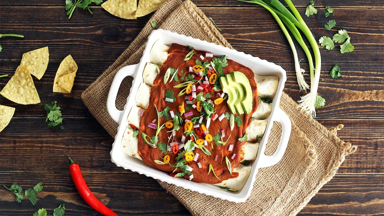 Sweet Potato Black Bean Enchiladas