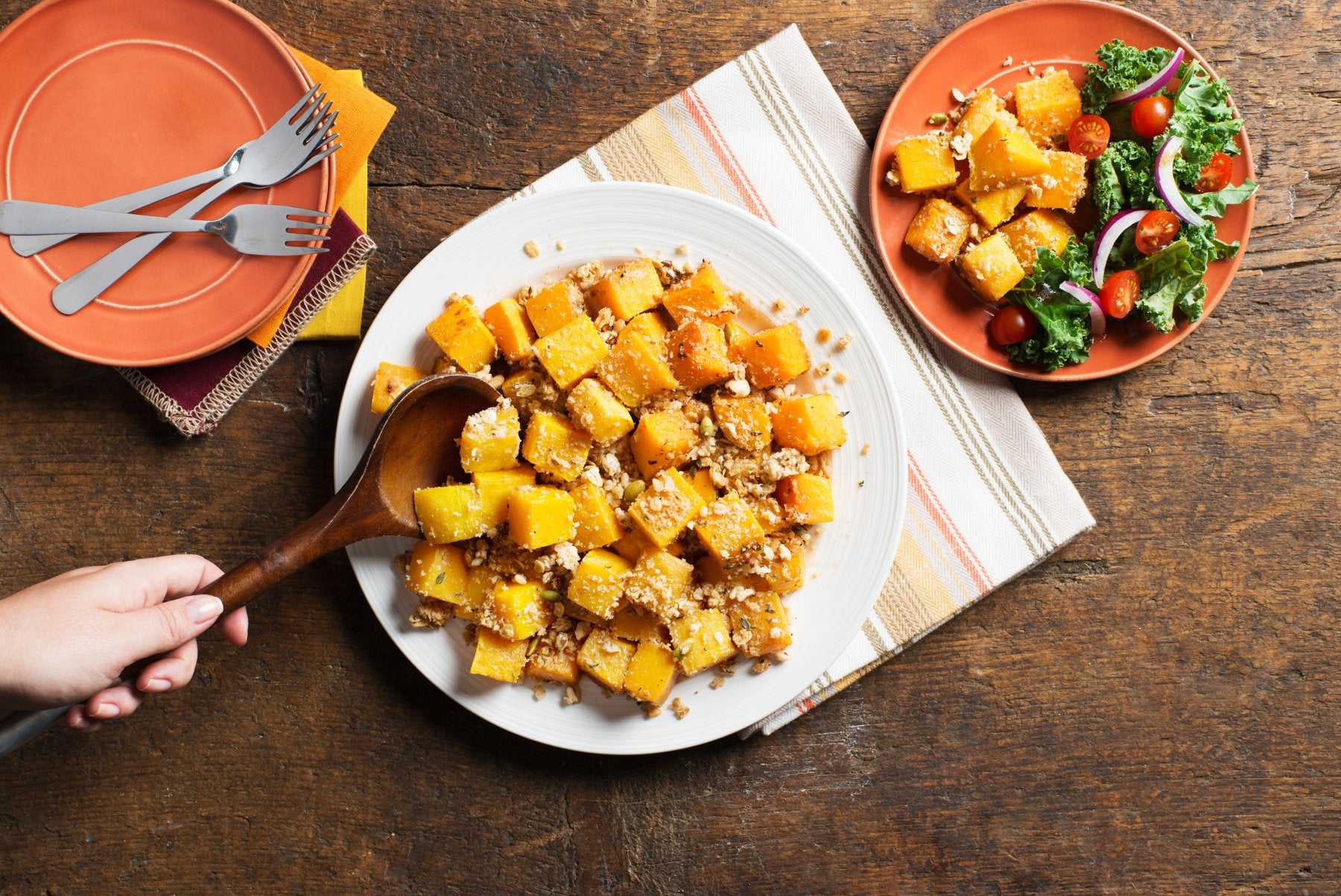 Roasted Squash with Crunchy Pumpkin Topping