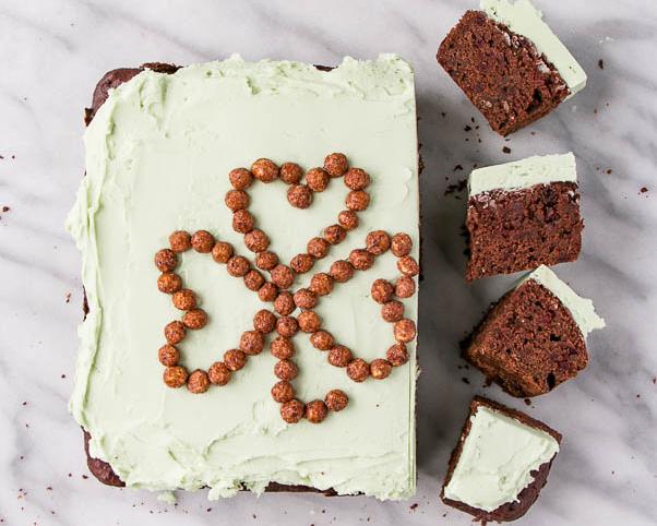 Shamrock Whole Wheat Beet Brownies