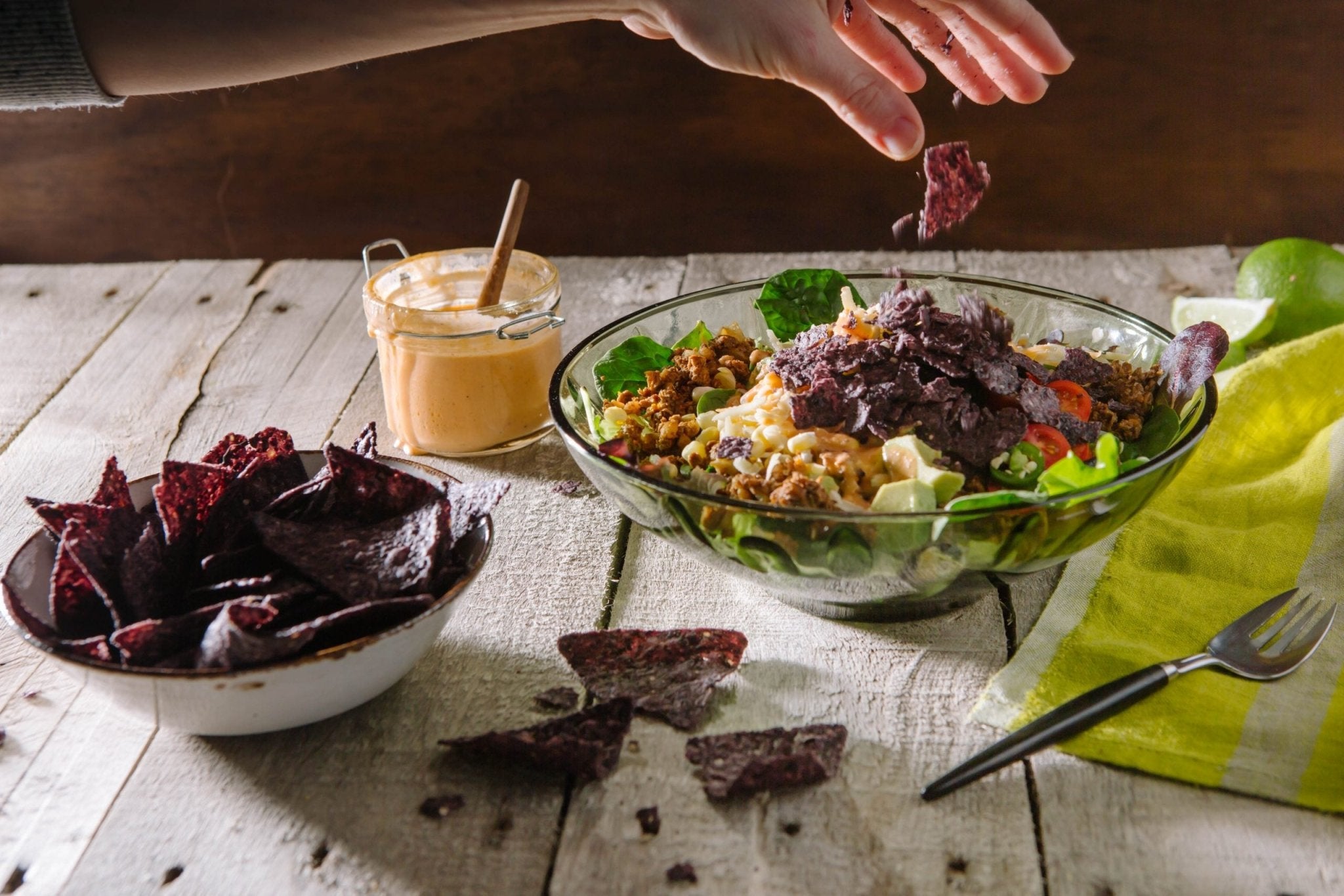 Taco Salad with Creamy Chipotle Lime Dressing