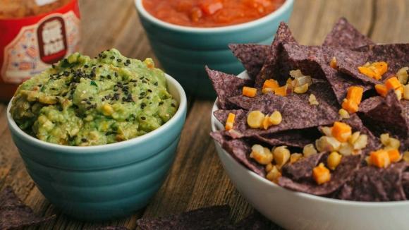 Kerala Guacamole with Sambar Spiced Chips & Salsa