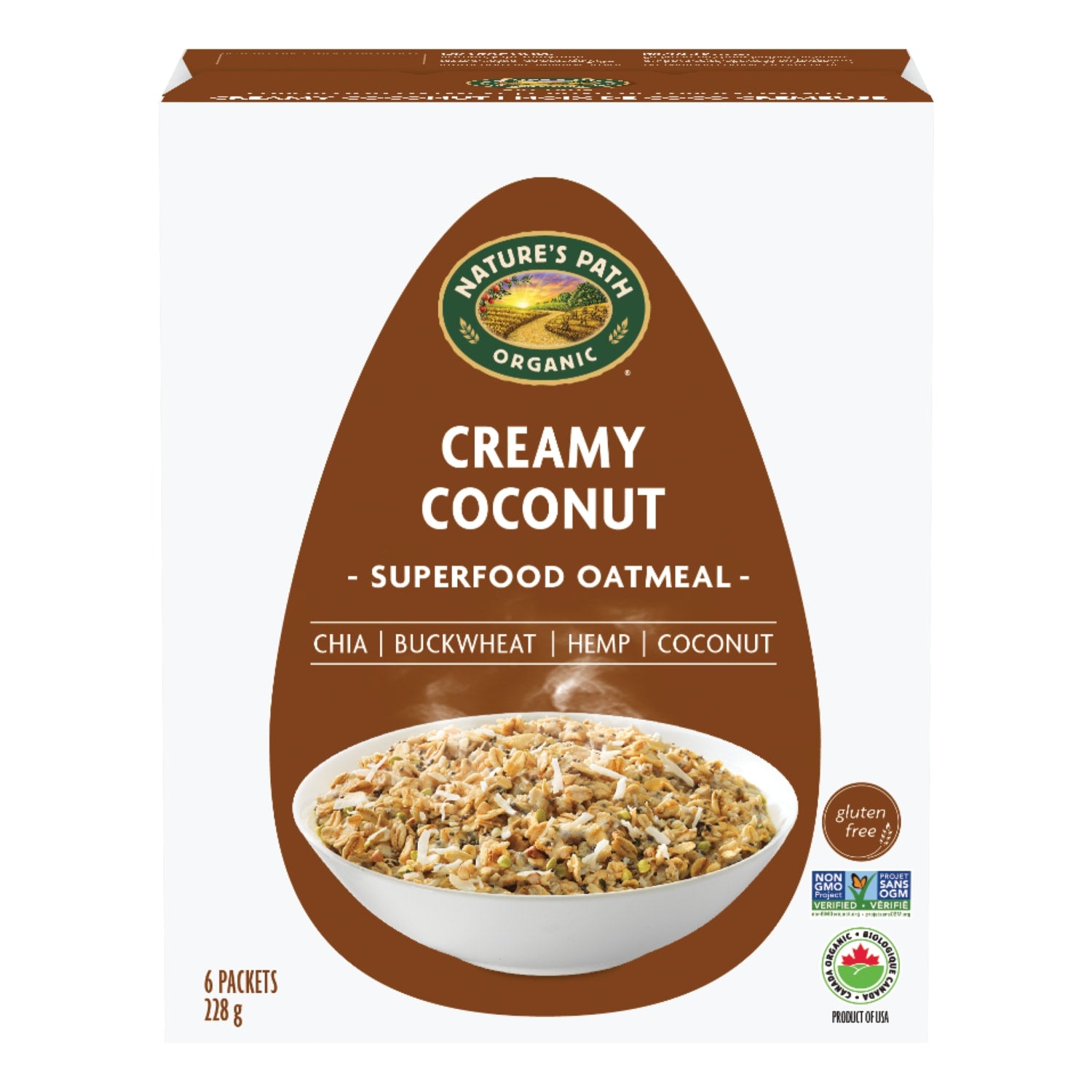 Nature's Path Organic Creamy Coconut Superfood Oatmeal 228g Box