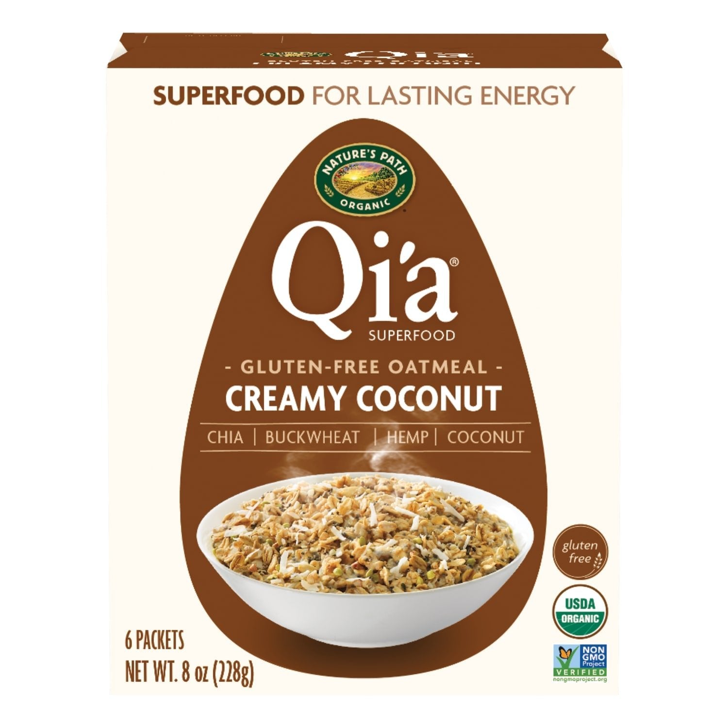 Nature's Path Qi'a Organic Creamy Coconut Oatmeal 8oz Box