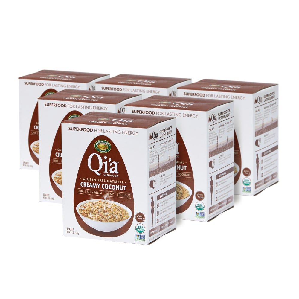 Pack of 6, Nature's Path Qi'a Organic Creamy Coconut Oatmeal 8oz Box