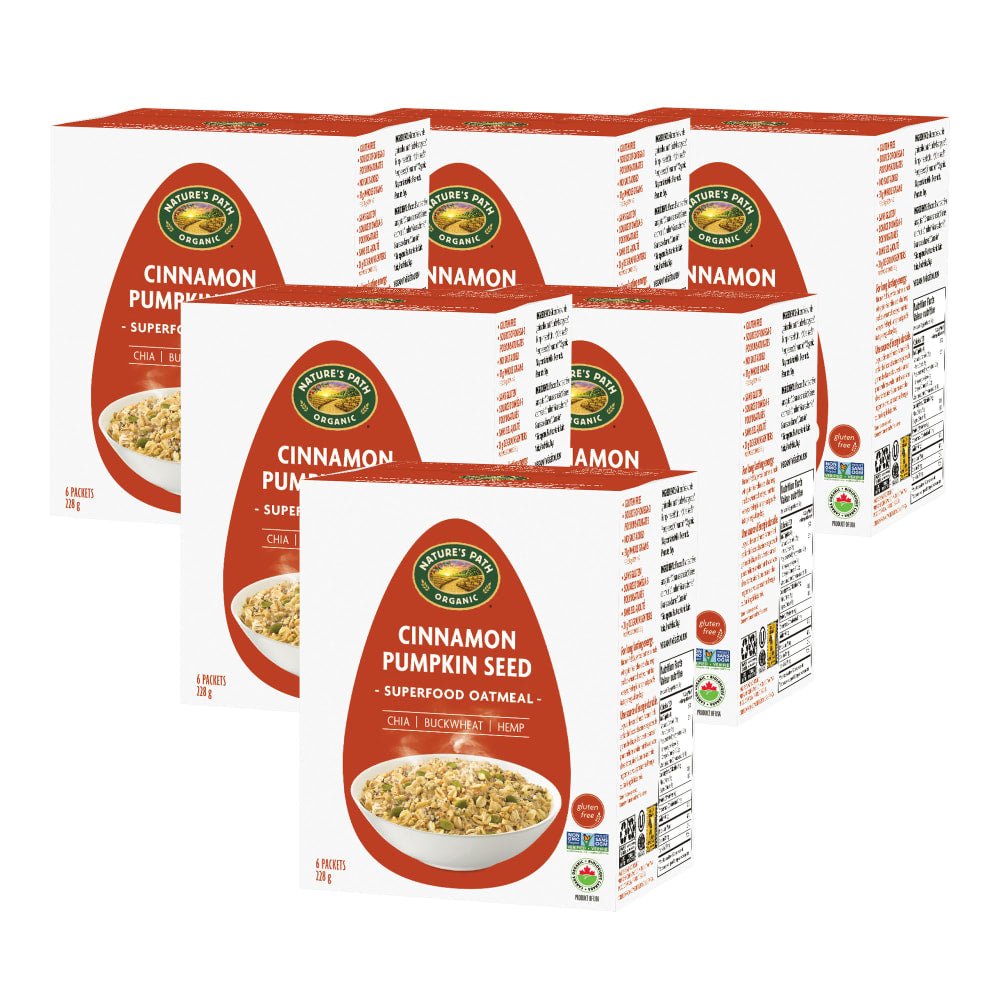 Pack of 6, Nature's Path Organic Cinnamon Pumpkin Seed Superfood Oatmeal 228g Box