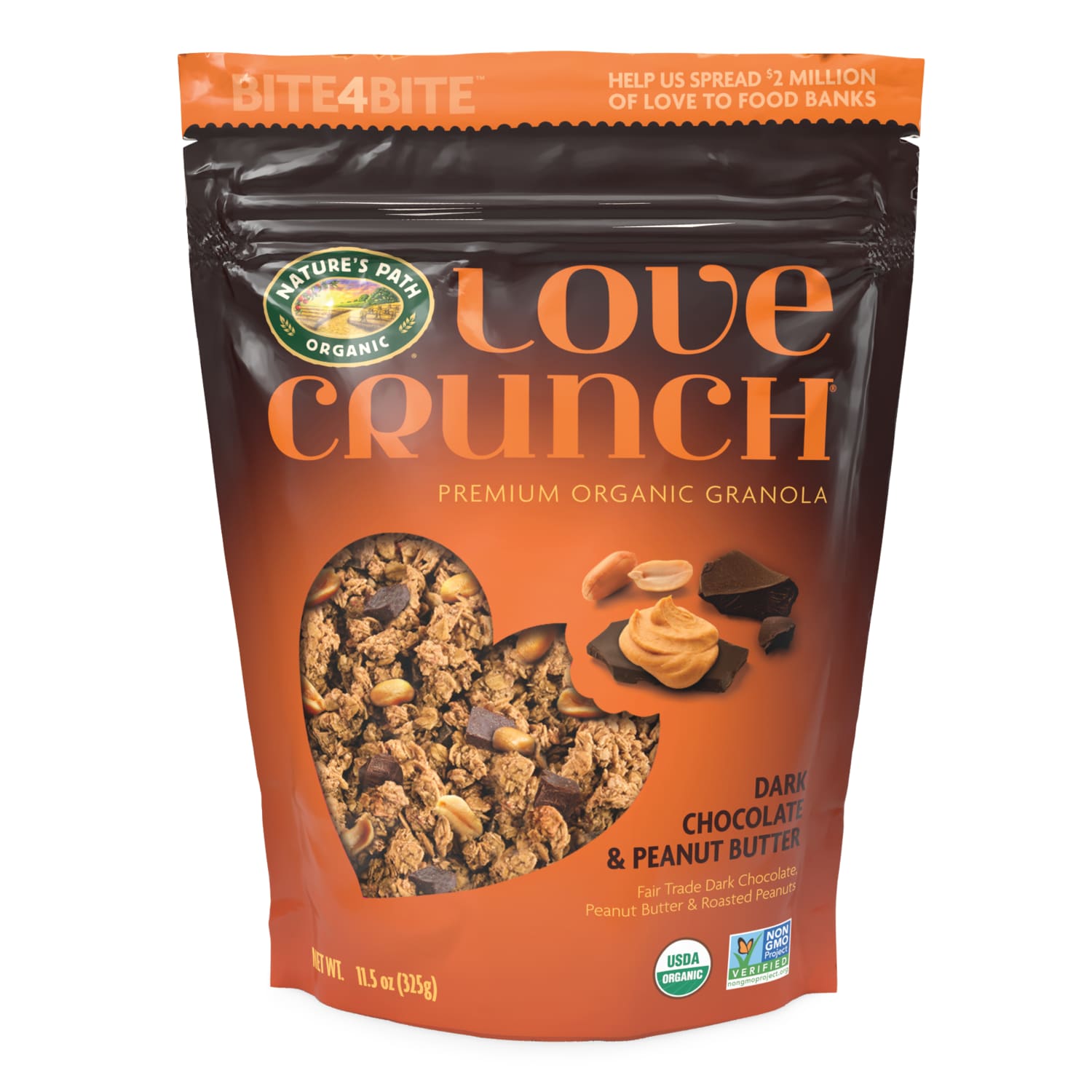 Love Crunch Organic Dark Chocolate & Peanut Butter Granola 11.5oz Pouch