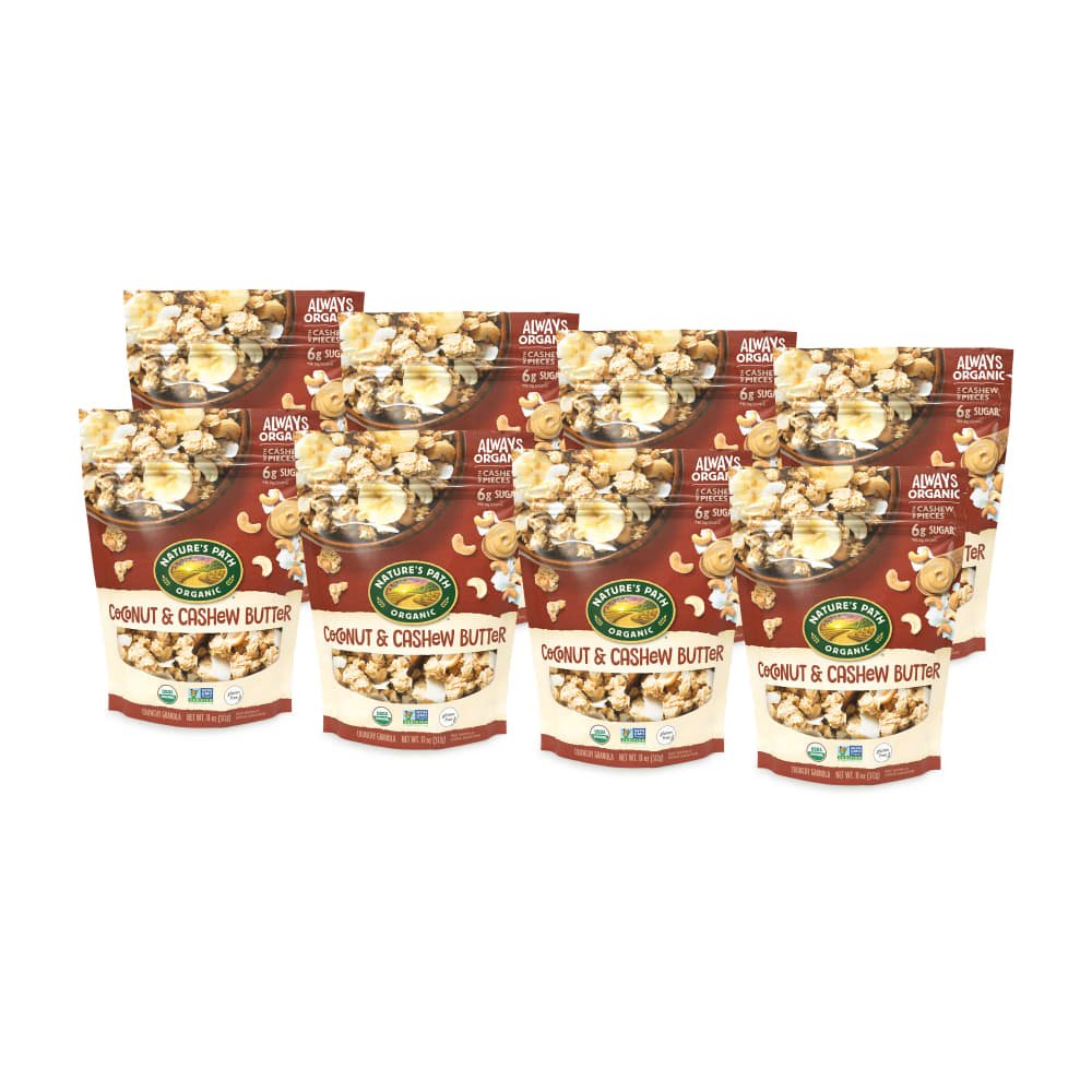 Pack of 8, Nature's Path Organic Coconut Cashew Gluten Free Granola 11oz Pouch