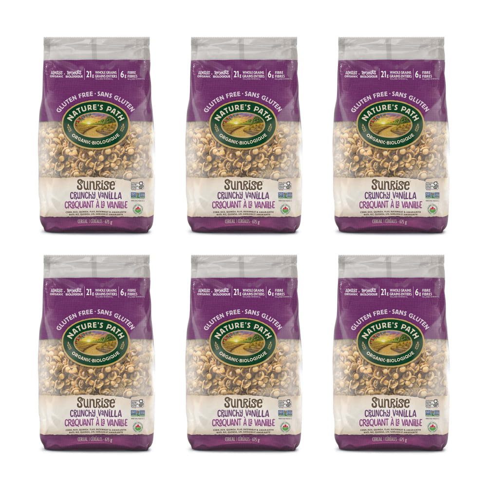 Pack of 6, Nature's Path Organic Crunchy Sunrise Vanilla Cereal 675g EcoPac Bag