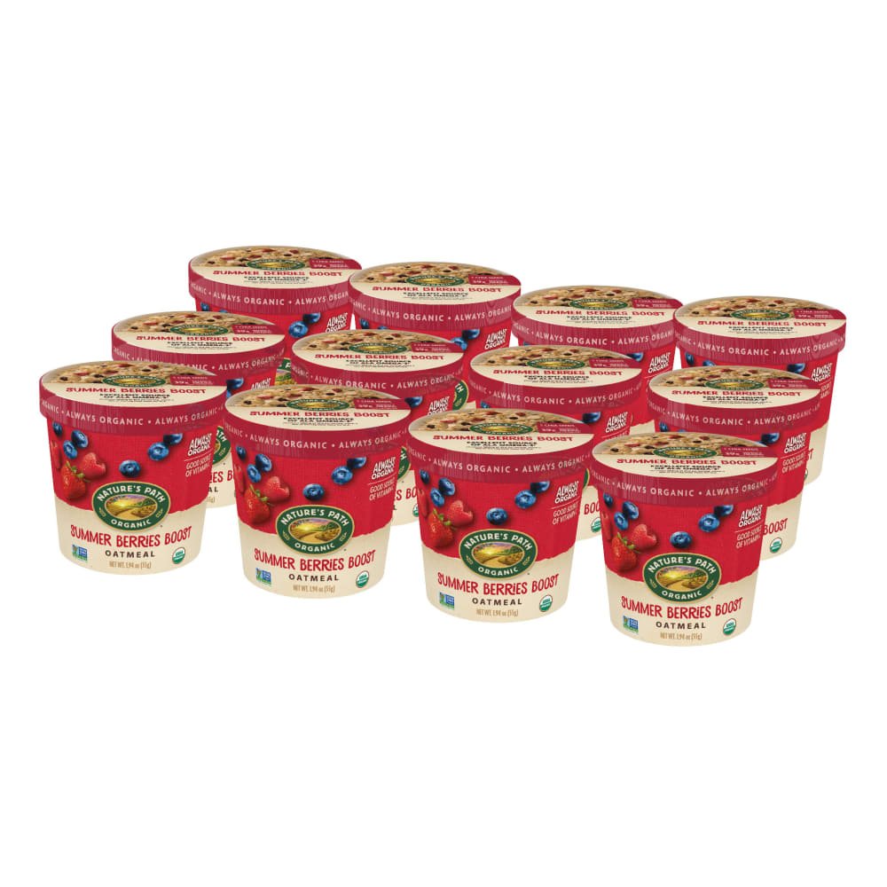 Pack of 12, Nature's Path Organic Summer Berries Oatmeal 2oz Cup