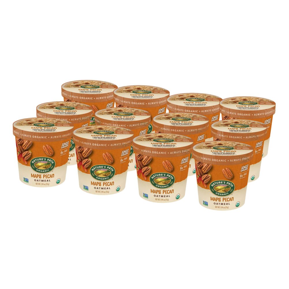 Pack of 12, Nature's Path Organic Maple Pecan Oatmeal 2oz Cup