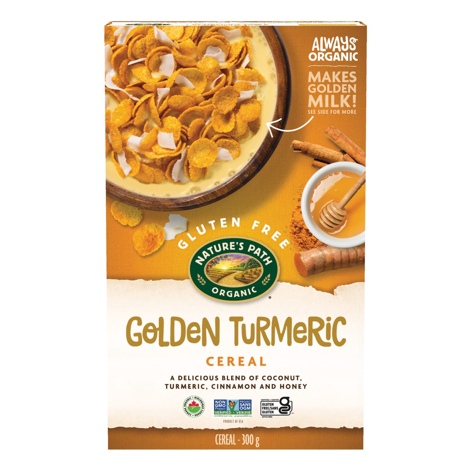 Nature's Path Organic Turmeric Cereal 300g Box