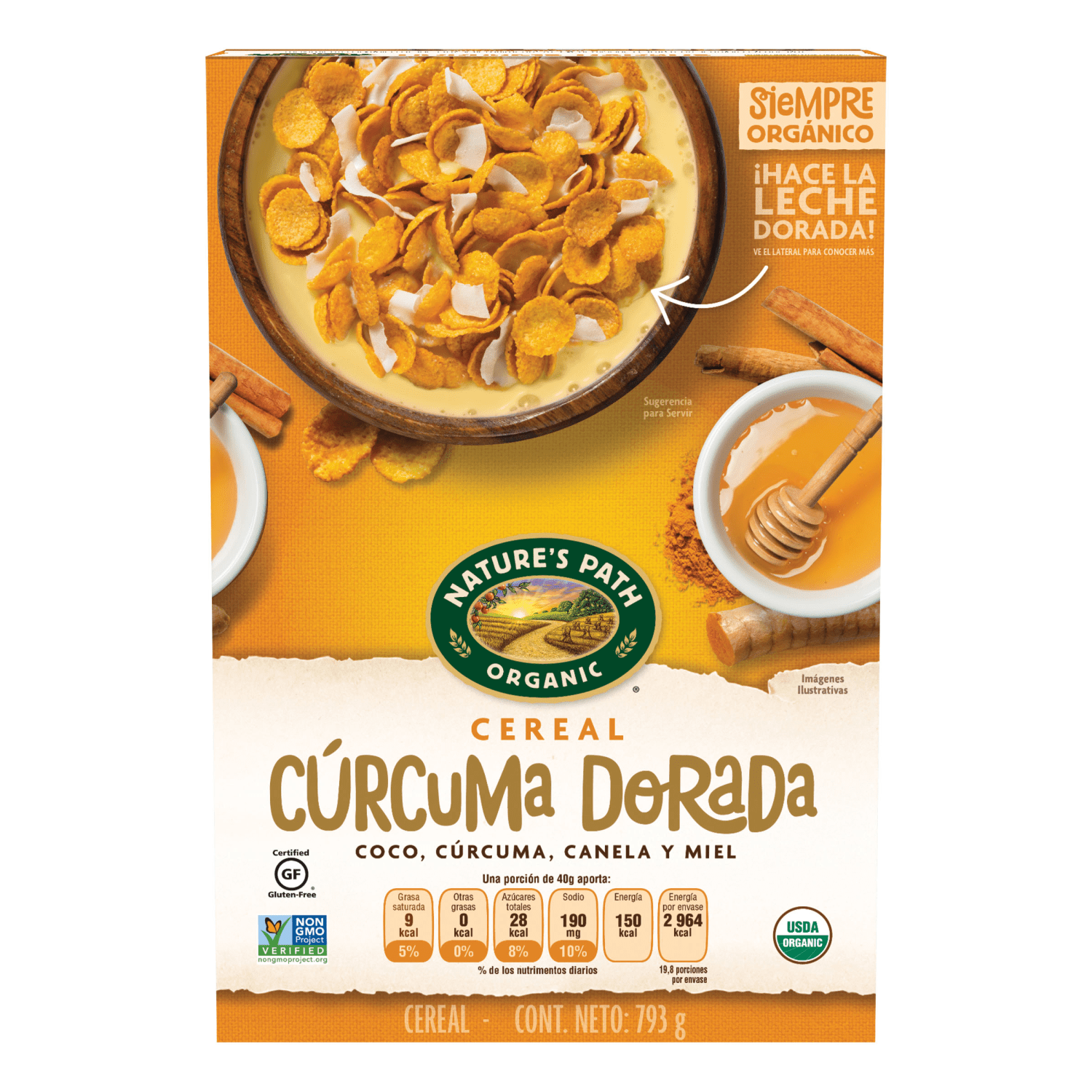 Cereal de cúrcuma dorada