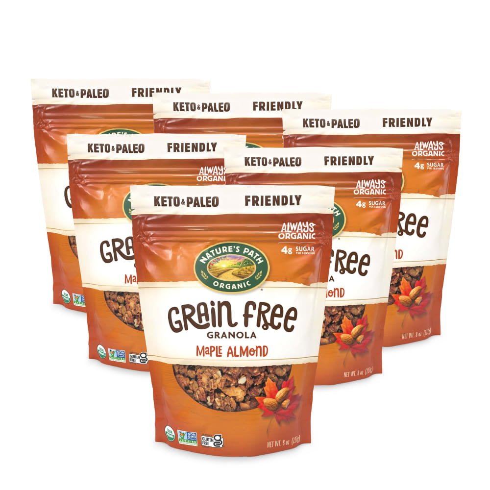 Pack of 6, Nature's Path Organic Maple Almond Grain Free Granola 8oz Pouch