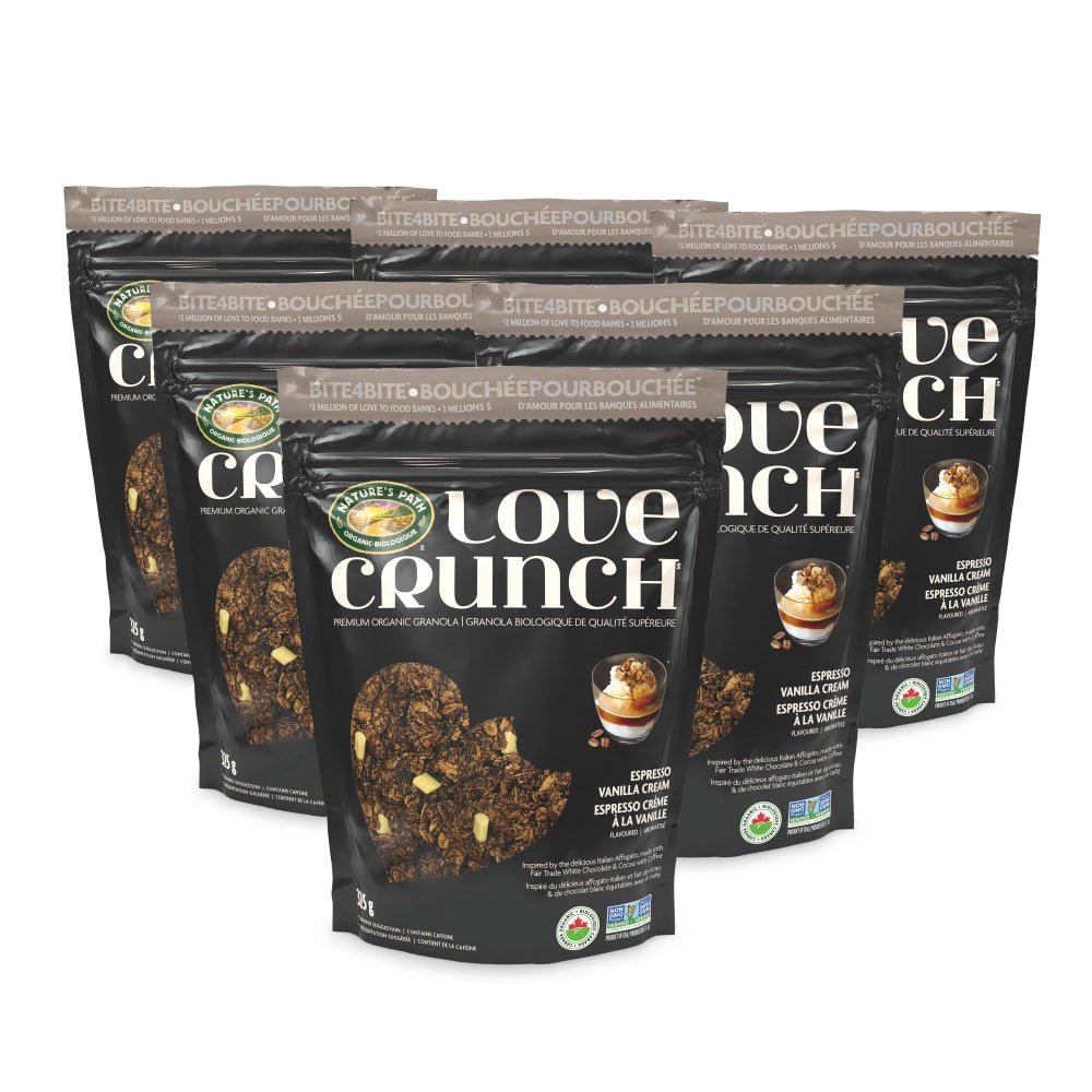 Pack of 6, Love Crunch Organic Espresso Vanilla Cream Granola 325g Pouch