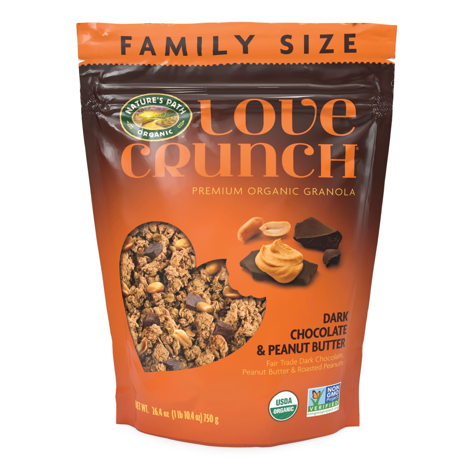 Love Crunch Organic Dark Chocolate & Peanut Butter Granola 26.4oz Pouch