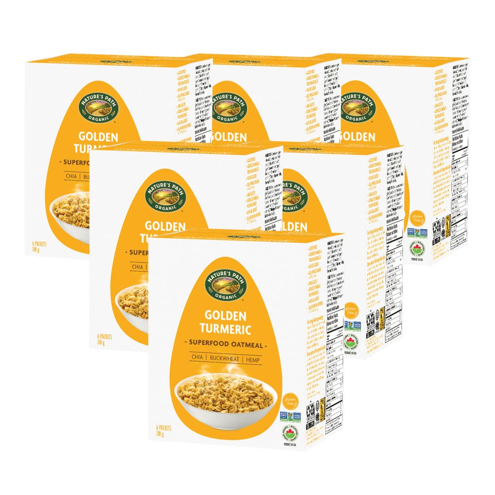 Pack of 6, Nature's Path Organic Golden Turmeric Gluten Free Oats 210g Box