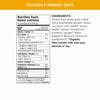Nutrition facts per serving and ingredient statement for Golden Turmeric Superfood Oatmeal