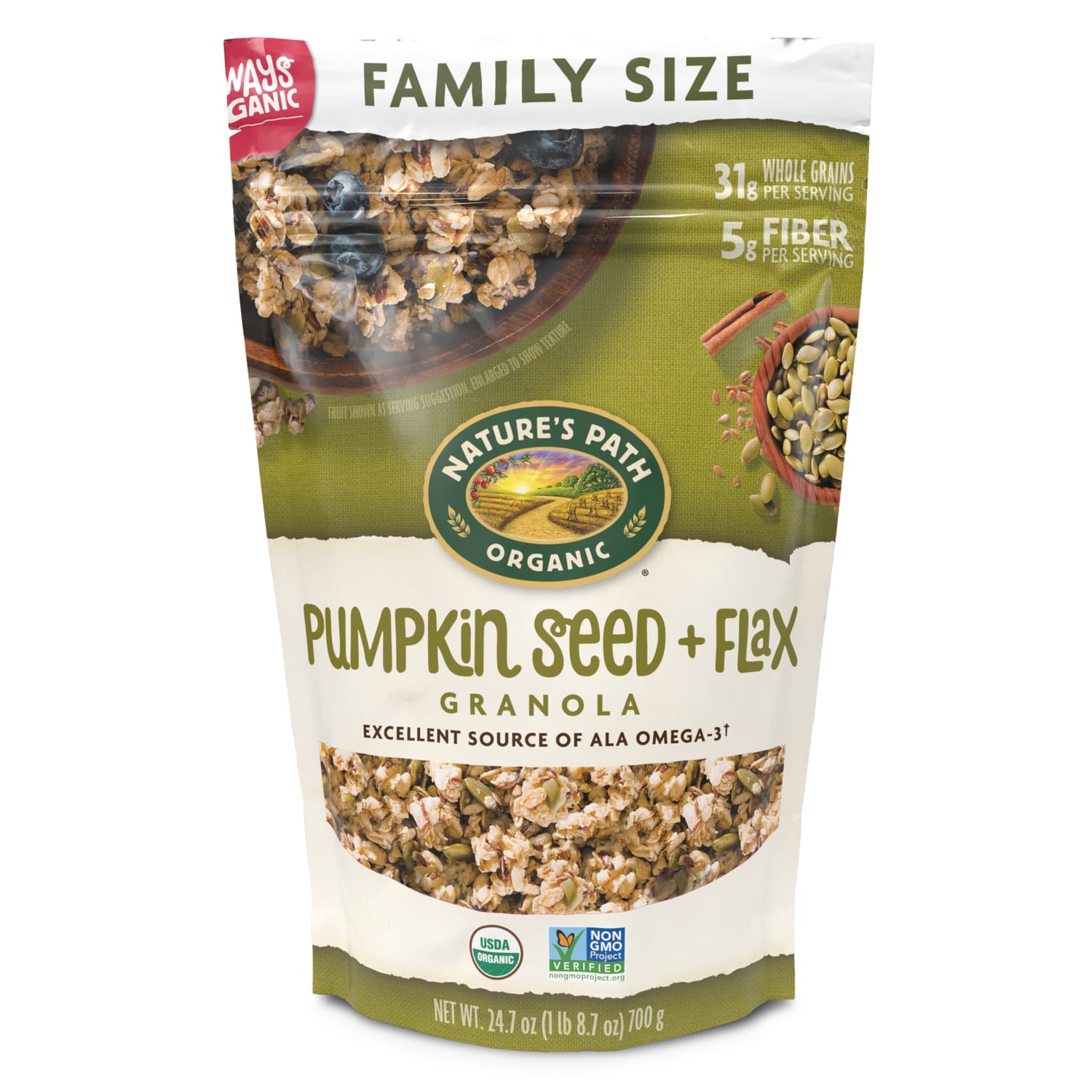 Nature's Path Organic Pumpkin Seed Plus Flax Granola 24.7oz Pouch