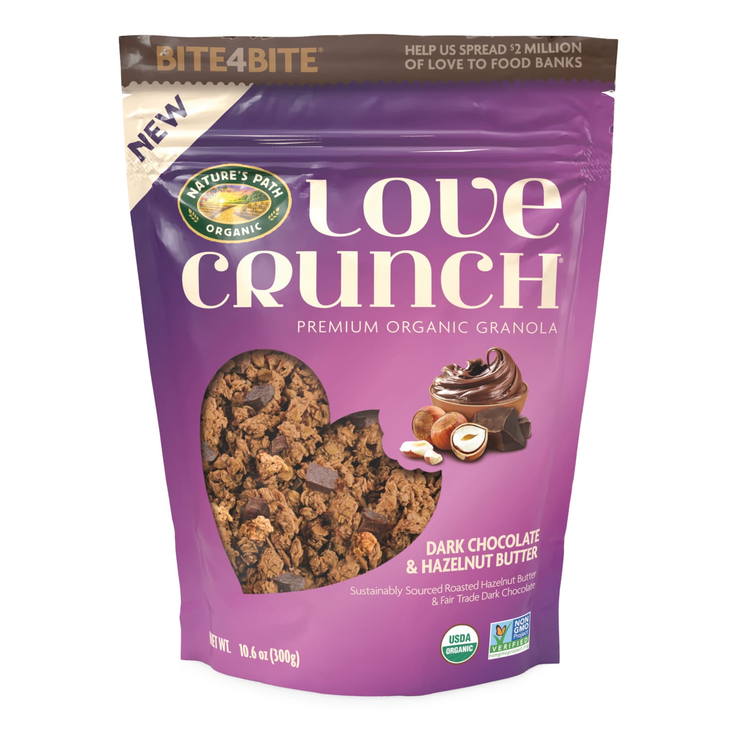 Love Crunch Organic Dark Chocolate & Hazelnut Butter Granola 10.6oz Pouch