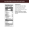 Nutrition facts per serving and ingredient statement for Gluten Free Chocolate Chip Oatmeal
