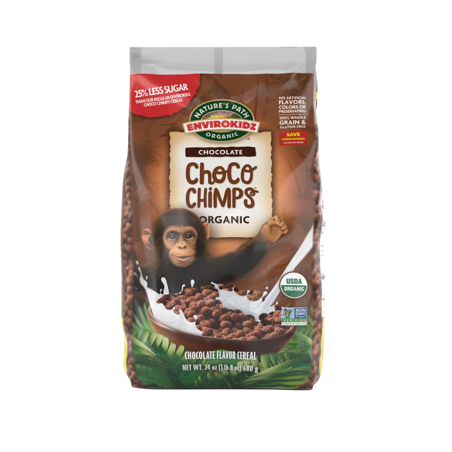 Nature's Path EnviroKidz Organic Choco Chimps Cold Cereal 24oz Bag