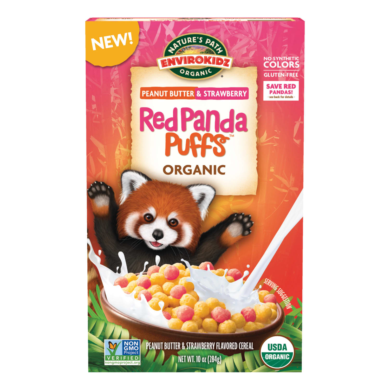 Nature's Path EnviroKidz Organic Red Panda Puffs Cold Cereal 10oz Box