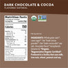 Nutrition facts per serving and ingredient statement for Regenerative Organic Dark Chocolate & Cocoa Instant Oatmeal