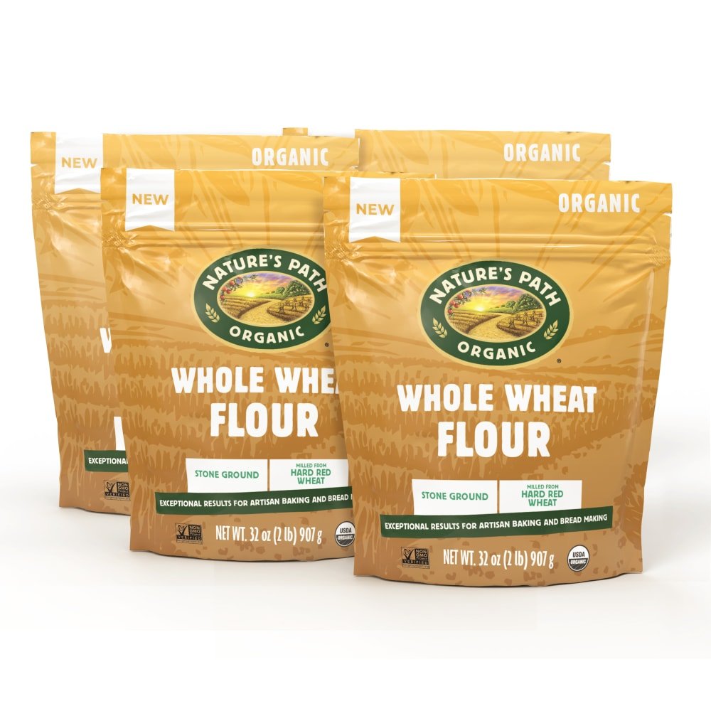 Pack of 4, Nature's Path Organic Whole Wheat Flour 32oz Bag