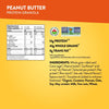 Nutrition facts per serving and ingredient statement for Peanut Butter Protein Granola