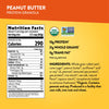 Nutrition facts per serving and ingredient statement for Peanut Butter Protein Granola