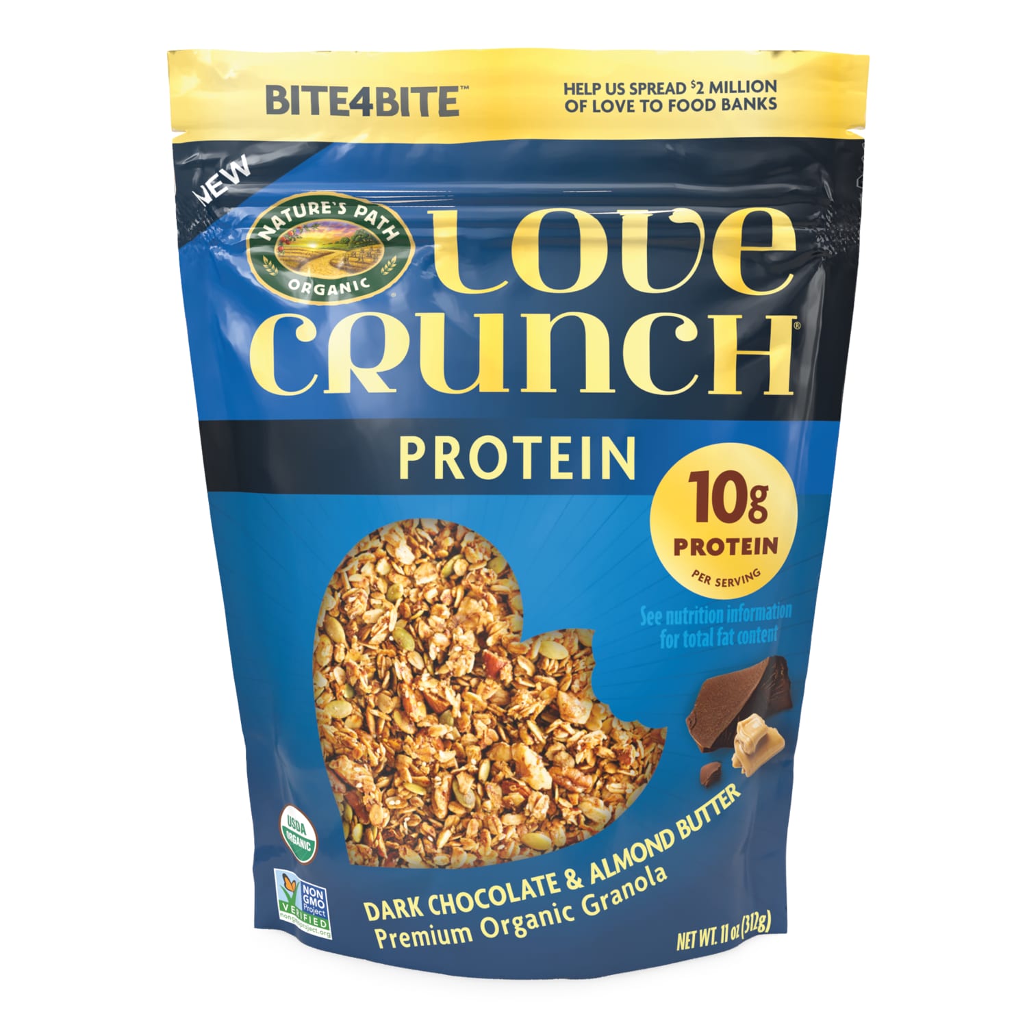 Love Crunch Organic Chocolate Almond Butter Protein Granola 11oz Pouch