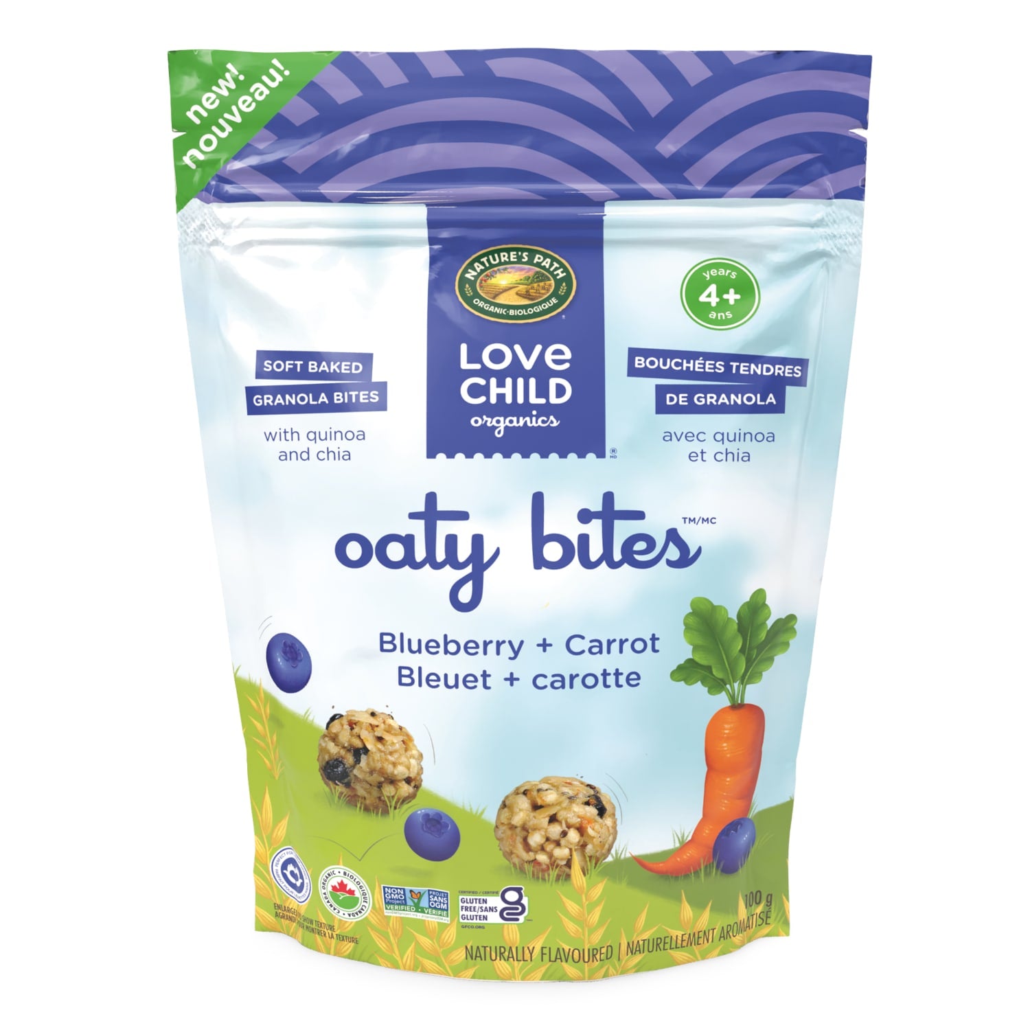 Love Child Organics Oaty Bites Blueberry + Carrot Snack Bites 100g Pouch
