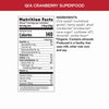Nutrition facts per serving and ingredient statement for Cranberry Vanilla Chia, Buckwheat & Hemp Superfood Breakfast Topper