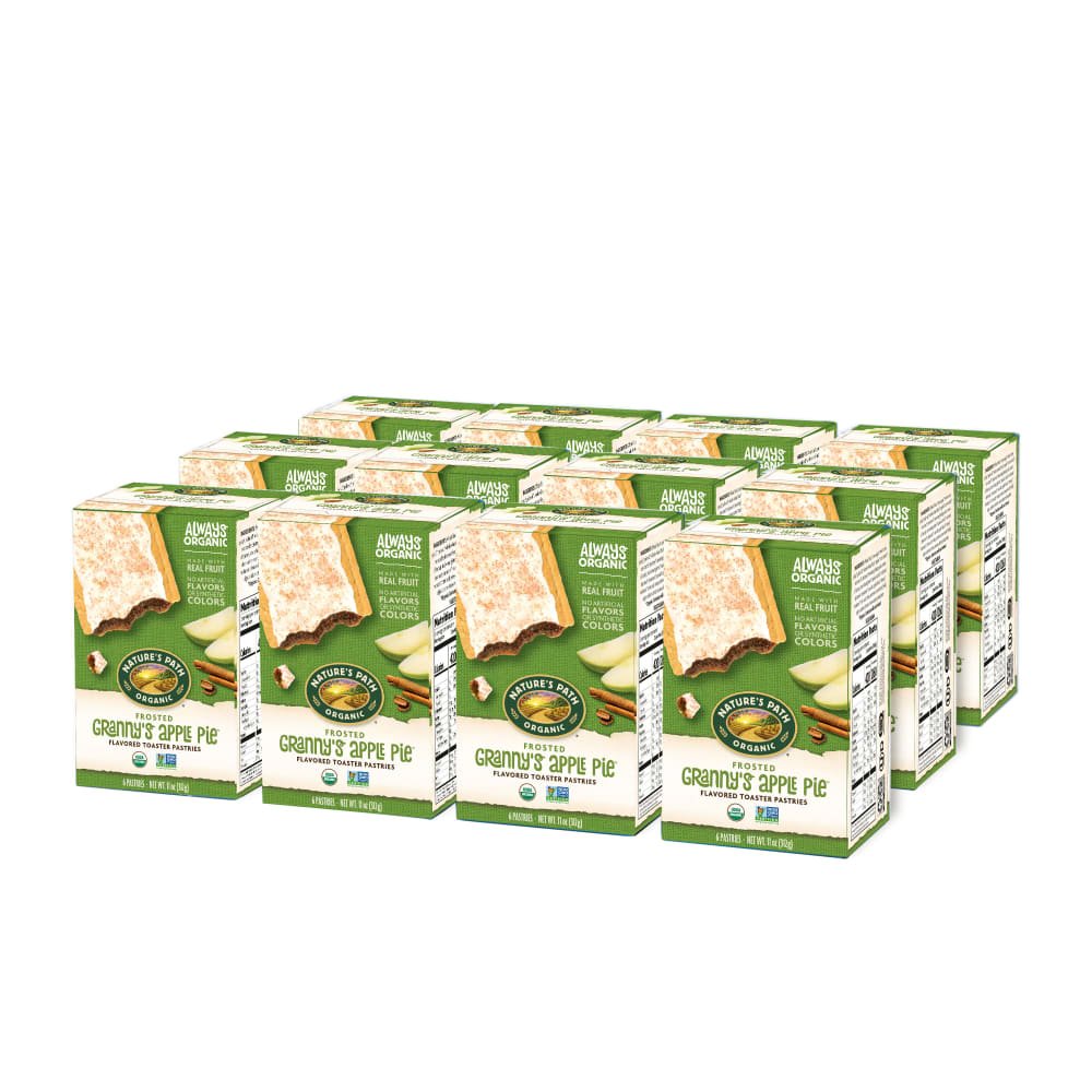 Pack of 12, Nature's Path Organic Apple Cinnamon Frosted Toaster Pastries 11oz Box