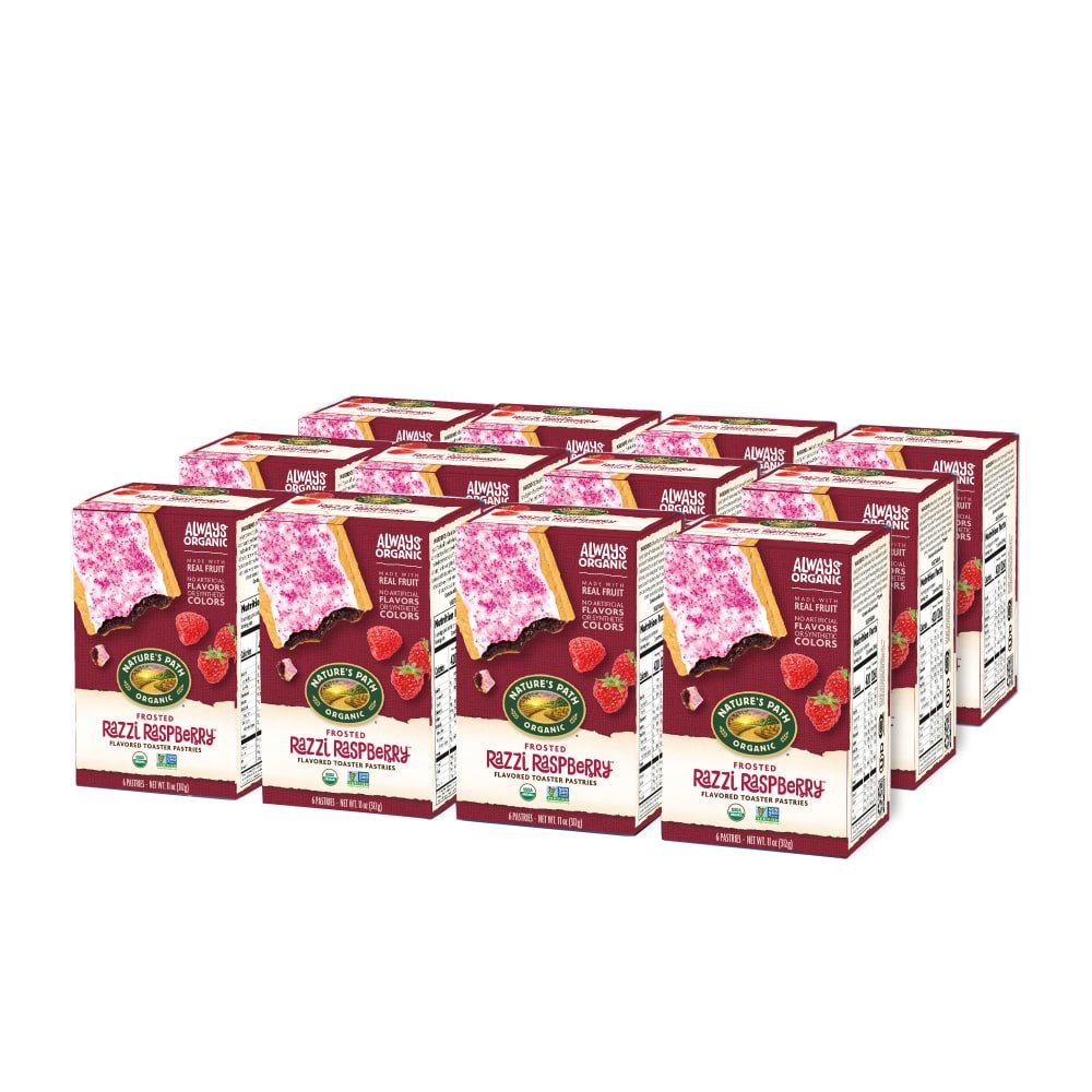 Pack of 12, Nature's Path Organic Raspberry Frosted Toaster Pastries 11oz Box