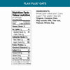 Nutrition facts per serving and ingredient statement for Flax Plus Instant Oatmeal