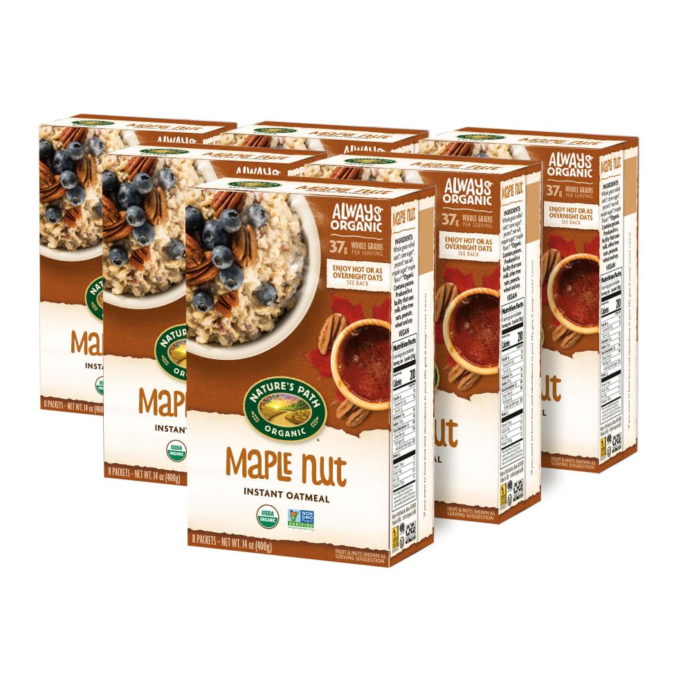 Pack of 6, Nature's Path Organic Maple Nut Oatmeal 14oz Box