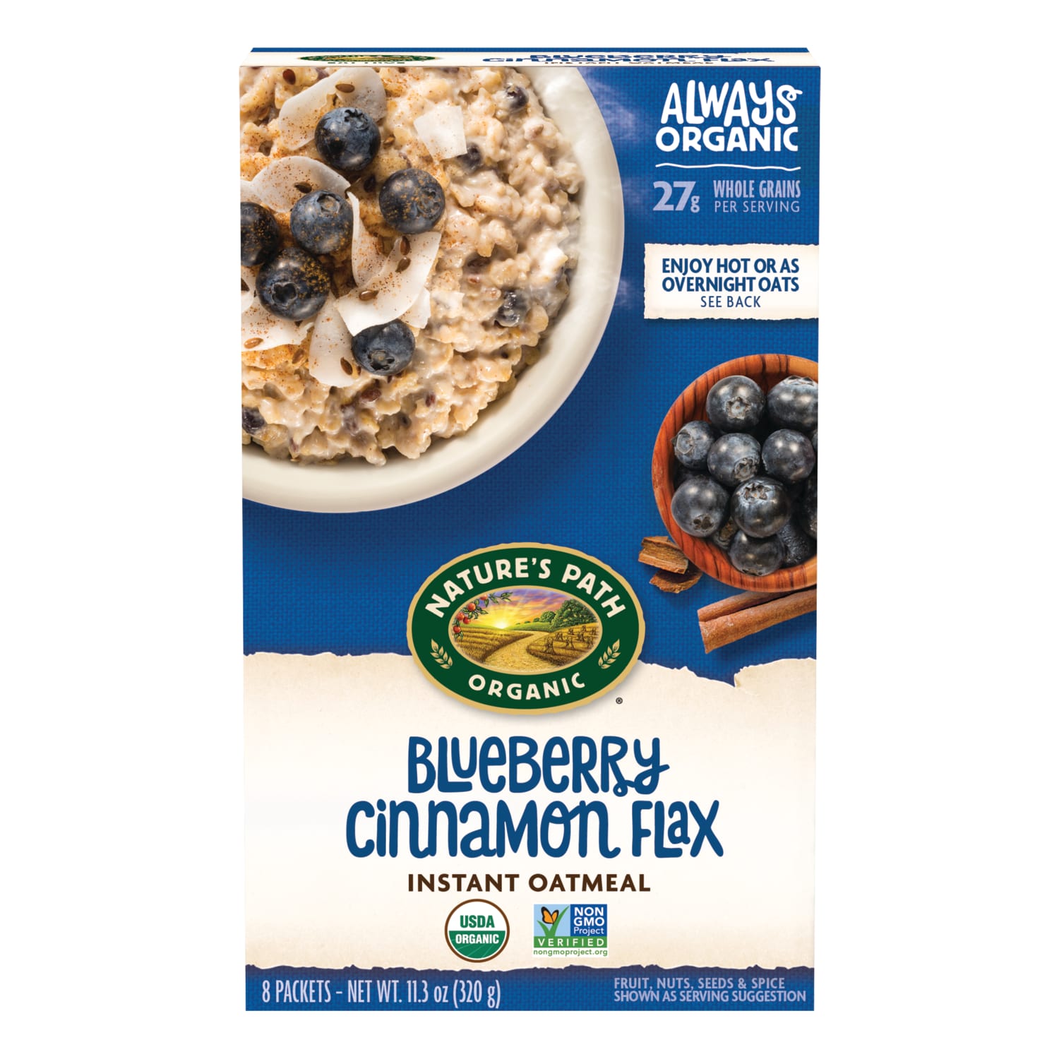 Nature's Path Organic Blueberry Cinnamon Flax Oatmeal 11oz Box