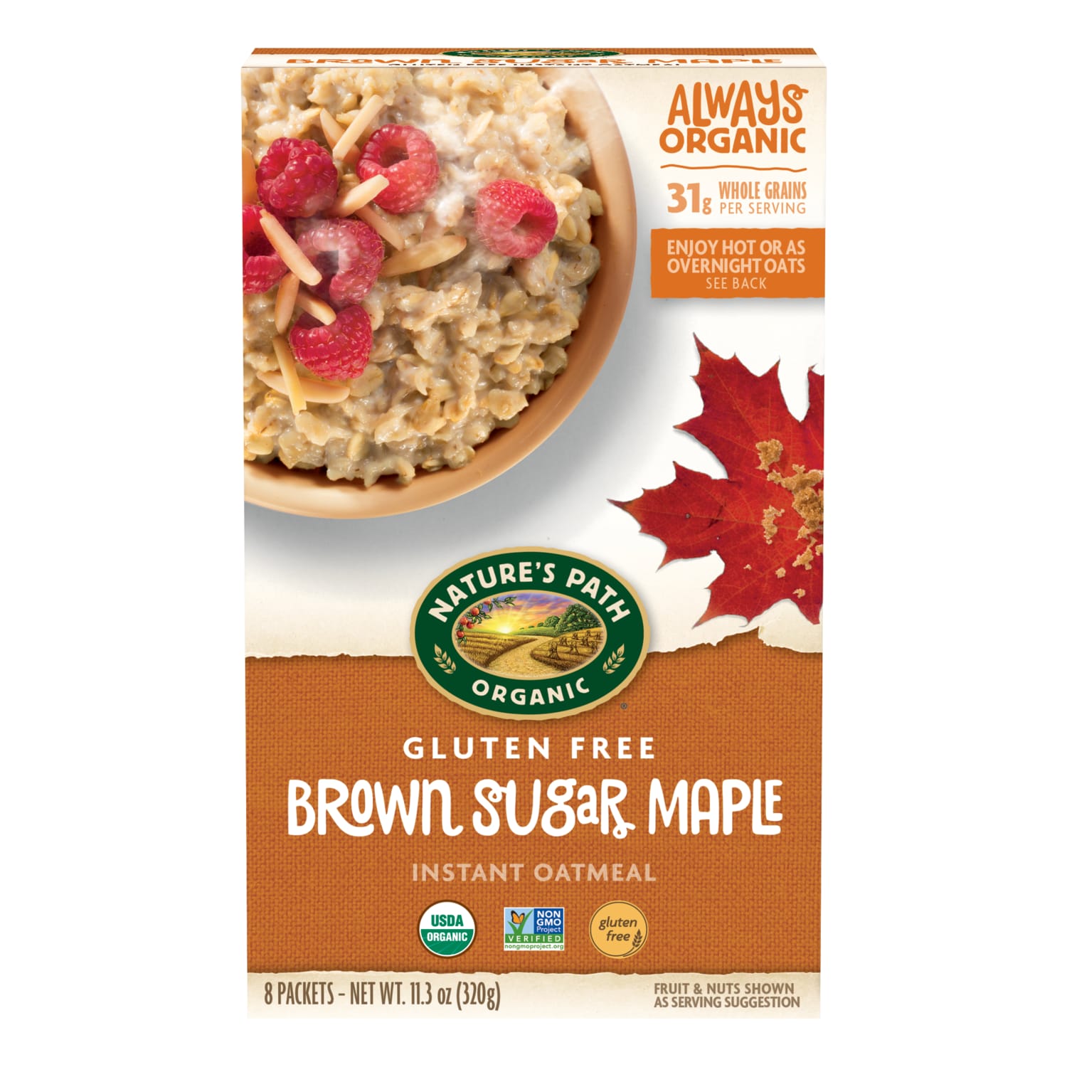 Nature's Path Organic Brown Sugar Maple Gluten Free Oatmeal 11oz Box