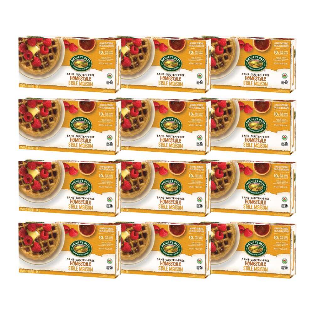 Pack of 12, Nature's Path Organic Homestyle Waffles 210g Box