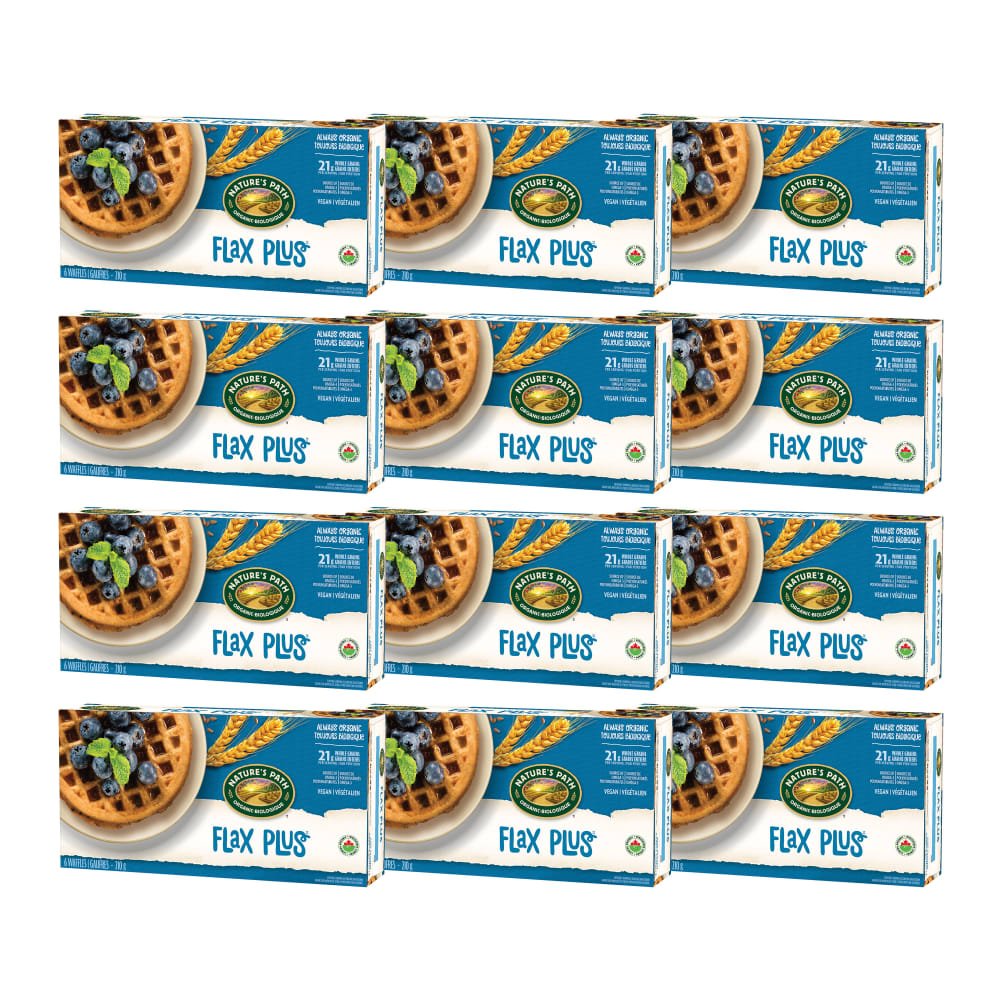 Pack of 12, Nature's Path Organic Flax Plus Waffles 210g Box