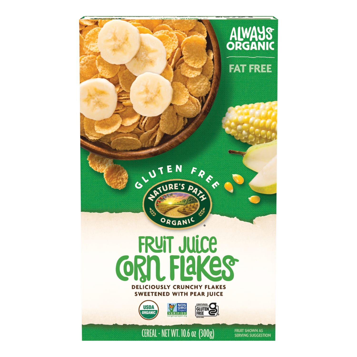 Nature's Path Organic Fruit Juice Sweetened Corn Flakes Cold Cereal 10oz Box